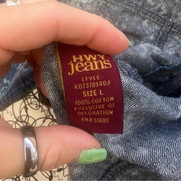 Y2K Highway Jeans Crop Acid Wash DIY Upcycle Jean Denim Jacket - Picture 4 of 4